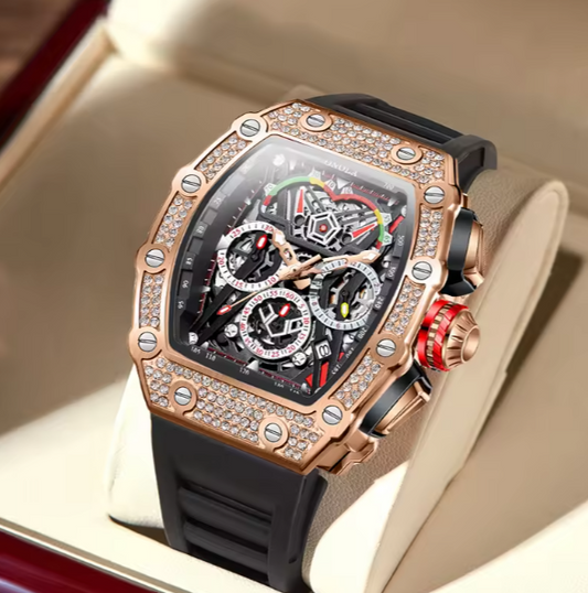 Montre Quartz de luxe avec Diamants